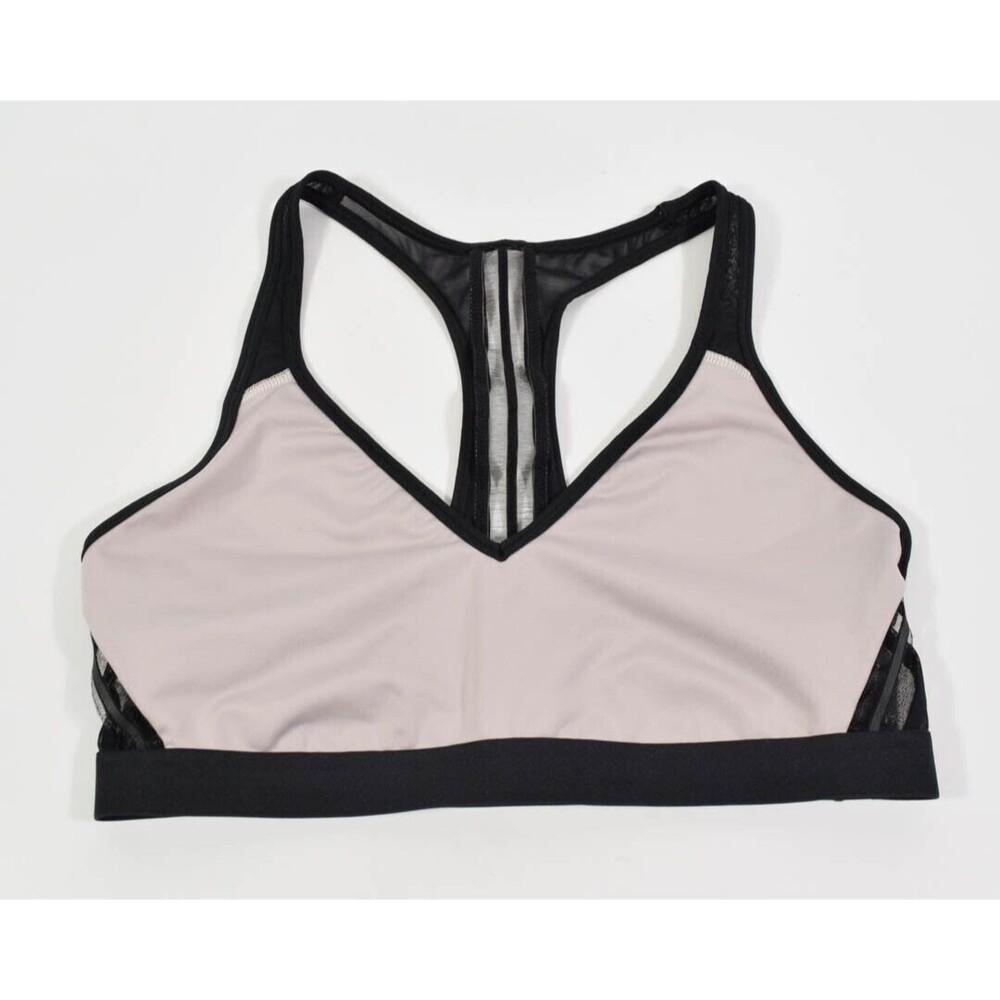 Victoria Secret Sport The Player Gray & Black Racer Back Wireless Sport Bra Sz M